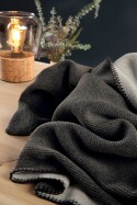 Biederlack Plaid / Decke 150 x 200cm anthraz.-silber
