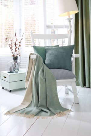 Plaid / Decke Plaid salvia-creme 150 x 200cm