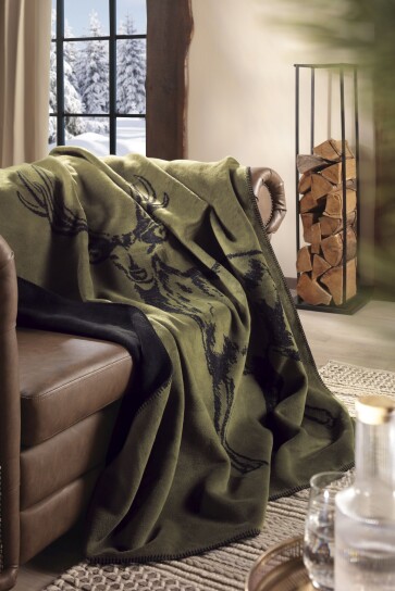 Plaid / Decke Wohndecke Deer Green 150 x 200cm
