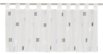 Bistrogardine Quadro 07 grau transparent 140x48cm