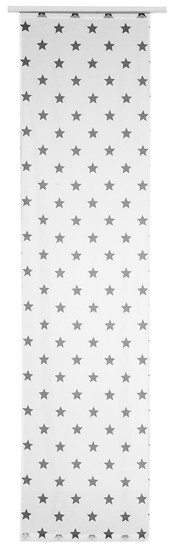 Schiebevorhang Stars Allover 07 oT weiß-grau transparent 60x245cm