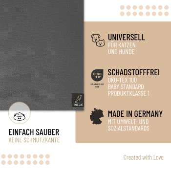 SANOZOO® - Napfunterlage, Öko-Tex, 40 x 60 cm Grau