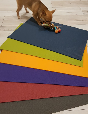 SanoZoo, die Napfunterlage XL! Öko-TEX - Made in Germany - Futtermatte für Hund & Katze, 70x120cm Grau