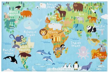 Obsession Teppich Torino Kids 233 Weltkarte 80x120cm