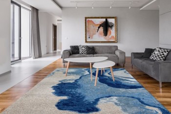 Arte Espina Teppich Damast 100 Blau / Grau 120x180cm