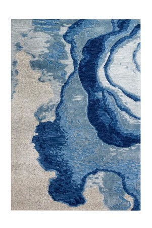Arte Espina Teppich Damast 100 Blau / Grau 80x150cm