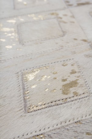 Teppich SchoenesWohnen24 Spark 110 Elfenbein / Gold