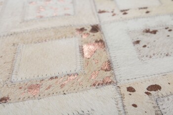 Teppich SchoenesWohnen24 Spark 110 Elfenbein / Chrom 80cm x 150cm