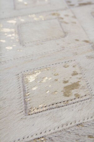 Teppich SchoenesWohnen24 Spark 110 Elfenbein / Gold 80cm x 150cm