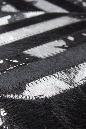 Teppich SchoenesWohnen24 Spark 410 Schwarz / Silber 80cm x 150cm