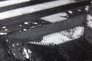 Teppich SchoenesWohnen24 Spark 410 Schwarz / Silber 80cm x 150cm