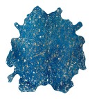 Teppich SchoenesWohnen24 Glam 410 Blau / Gold 1,35qm - 1,65qm
