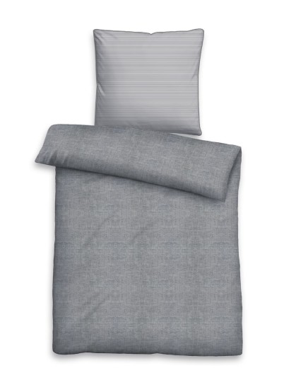 biberna Melange-Feinjersey Bettwäsche MELANGE UNI/STREIFEN