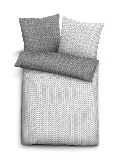 biberna Mako-Satin Bettwäsche "GRAFIK - MIX & MATCH" STURMGRAU BEZUG 155x220 cm