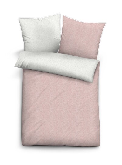biberna Melange-Flanell Bettwäsche "MELANGE UNI" ROSE 40x80 cm