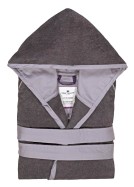 Tom Tailor Baumwoll Bademantel "FEEL GOOD" DARK GREY cm