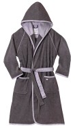 Tom Tailor Baumwoll Bademantel "FEEL GOOD" DARK GREY cm