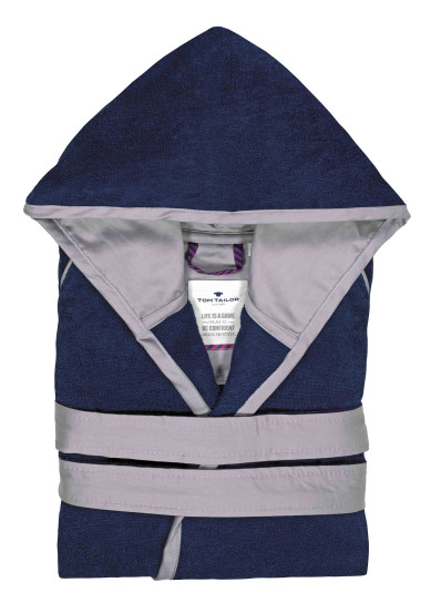Tom Tailor Baumwoll Bademantel "FEEL GOOD" NAVY cm