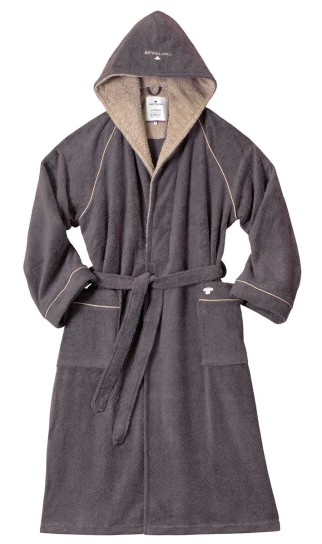 Tom Tailor Baumwoll Bademantel "WELLNESS" DARK GREY cm
