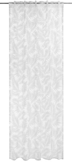Elbersdrucke Schlaufenbandschal Leaves 00 weiß halbtransparent 135x255cm