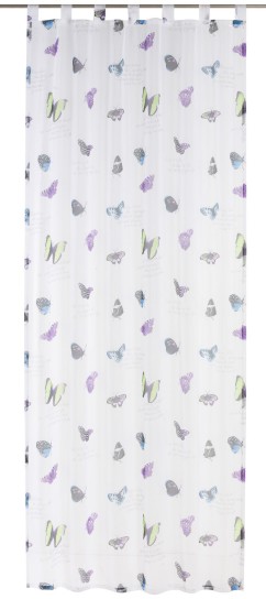Elbersdrucke Schlaufenschal Summer Butterfly 03 weiss-grün-violett transparent 140x255cm