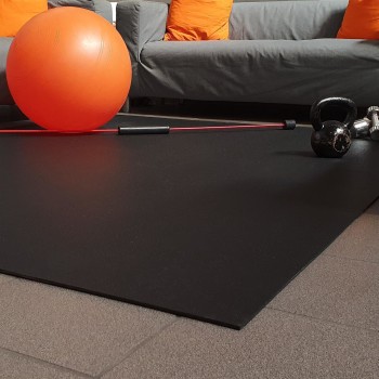 GYMEX Workout Fitness-Matte XXL, extra groß, rollbar, für Yoga, Sport & Fitness 240x180cm Schwarz