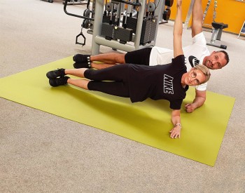GYMEX Workout Fitness-Matte XXL, extra groß, rollbar, für Yoga, Sport & Fitness 240x180cm Schwarz