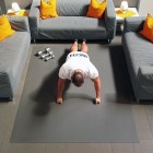 GYMEX Workout Fitness-Matte XXL, extra groß, rollbar, für Yoga, Sport & Fitness 240x180cm Schwarz