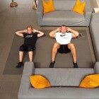 GYMEX Workout Fitness-Matte XXL, extra groß, rollbar, für Yoga, Sport & Fitness 240x180cm Schwarz