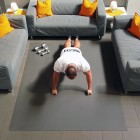 GYMEX Fullsize XXL Fitness-Matte, extra groß, rollbar, für Yoga, Sport & Fitness 240x240cm Schwarz