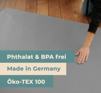 Sanosoft® Krabbelmatte Made in Germany & Öko-Tex -   120cm X 100cm Hellgrau